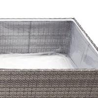 Plantenbak 80x80x40 cm poly rattan grijs - thumbnail