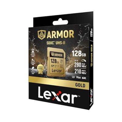 Lexar Pro Gold Armor 128GB SDXC UHS-II V60 - R280/W210 MB/s - IP68 Lexar Pro Gold Armor 128GB SDXC UHS-II V60 - R280/W210 MB/s - IP68