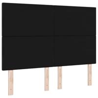 LED Hoofdbord met LED-striplichten Zwart 160 cm Polyester - thumbnail