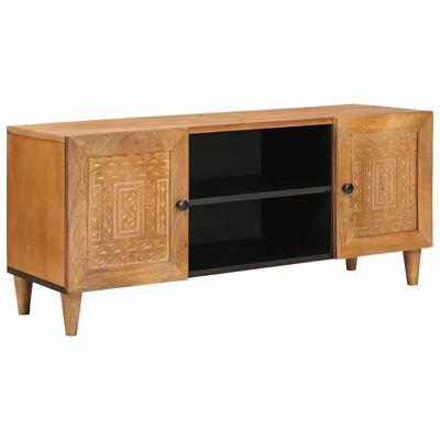 TV-kast met plank Lichtbruin 105 x 33 x 46 cm massief mangohout