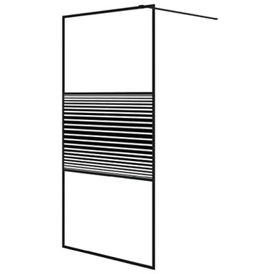 Inloopdouchewand 100x195 cm transparant ESG-glas zwart
