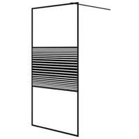 Inloopdouchewand 100x195 cm transparant ESG-glas zwart - thumbnail