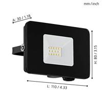 Eglo BuitenspotFaedo 3 10W zwart - 97455 - thumbnail