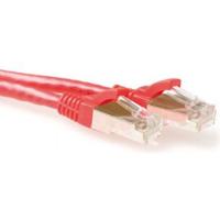 ACT Rode 0,5 meter LSZH SFTP CAT6A patchkabel snagless met RJ45 connectoren - thumbnail