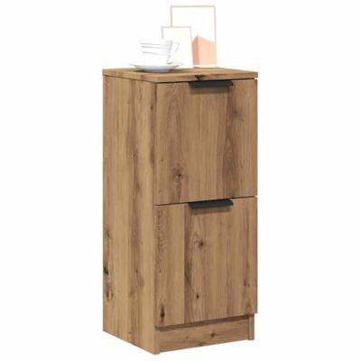 Dressoirs 2 st 30x30x70 cm bewerkt hout artisanaal eikenkleur