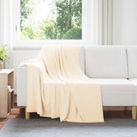 VidaXL Gooi deken crème 170 x 130 cm fleece - thumbnail