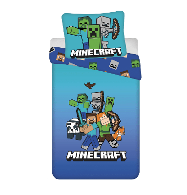 Minecraft Dekbedovertrek blauw - 140 x 200 cm - 70 x 90 cm - Polyester - pre orer