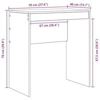 Bureau Zwart eiken 70 x 40 x 76 cm Bewerkt hout - thumbnail