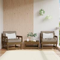 Tuinstoelen 2 st massief grenenhout honingbruin - thumbnail