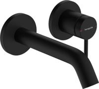 Hansgrohe Tecturis S ééngreeps wastafelkraan inbouw voor wandmontage, met uitloop 16,5 cm, mat zwart - thumbnail