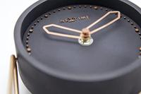 NeXtime NE-5204ZW Tafelklok 17.5x15.5x5 Cm, Polyresin, Zwart - thumbnail