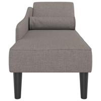 Chaise longue met kussens stof taupe - thumbnail