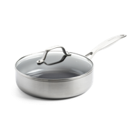 GreenPan Geneva hapjespan 24cm met deksel Pan Zilver - thumbnail