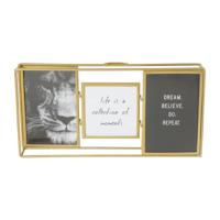 Collagelijst metaal - goudkleurig - 16.5x32x5 cm - thumbnail
