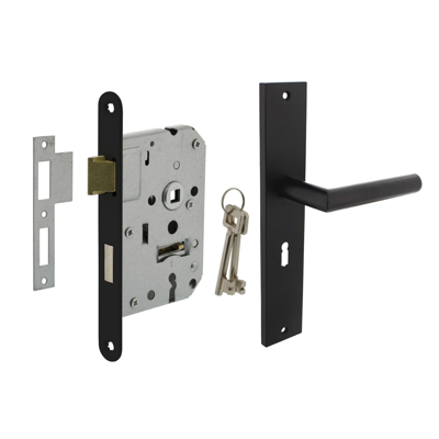 Mooi Deurbeslag Deurbeslag set Ferro met sleutelgat en slot