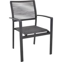 Vito stapelbare tuinstoel met rope antraciet - thumbnail