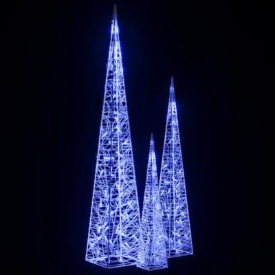 Lichtkegelset decoratief LED 60/90/120 cm acryl blauw Lichtkegelset decoratief LED 60/90/120 cm acryl blauw