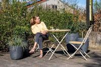 Capi waste bol rib nl kunststof bloempot 43x41 cm terrazzo beige - thumbnail