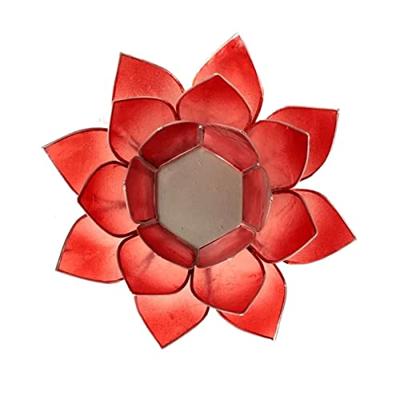 Lotus Sfeerlicht Roze-Rood Zilverrand