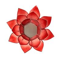 Lotus Sfeerlicht Roze-Rood Zilverrand - thumbnail