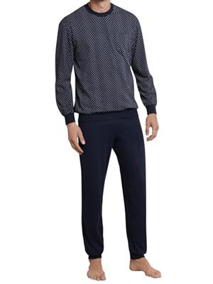 Heren pyjama Katoen - Dark Sapphire - 100% katoenen mannen nachtkleding