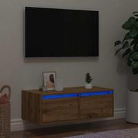 Tv-meubel met LED-verlichting 75x35,5x25 cm artisanaal eiken - thumbnail