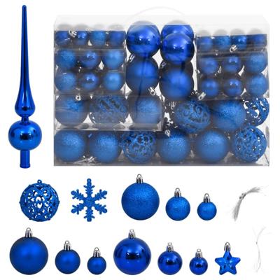 111-delige Kerstballenset polystyreen blauw
