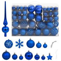 111-delige Kerstballenset polystyreen blauw - thumbnail