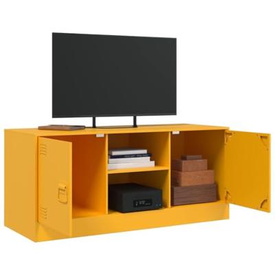 Tv-meubel 99x39x44 cm staal mosterdgeel