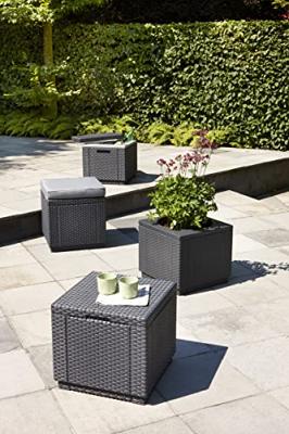 ALLIBERT Salontafel van geweven hars, grijs ALLIBERT Salontafel van geweven hars, grijs