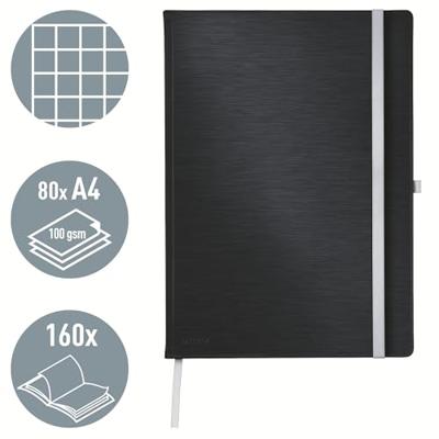 Leitz 44761094 Notitieboek Geruit Satijn-zwart Aantal paginas: 80 DIN A4