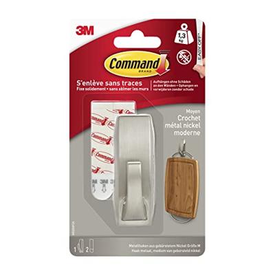 3M Command ® medium metalen haak „modern Reflection” (l x b x h) 79 x 29 x 29 mm Nikkel (geborsteld) Inhoud: 1 stuk(s) - thumbnail