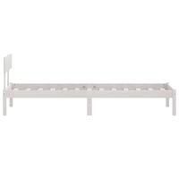 Bedframe massief grenenhout wit 100x200 cm - thumbnail