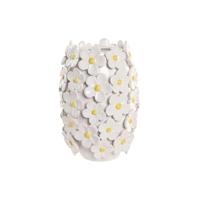 Vaas Home ESPRIT Geel Wit Keramisch Shabby Chic 18 x 18 x 27 cm - thumbnail