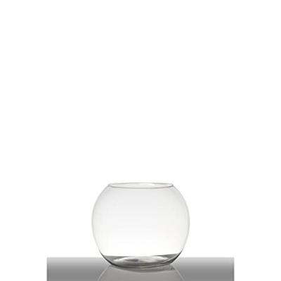 Hakbijl Glass vaas - bolvormig - transparant - 25 x 20 cm - glas
