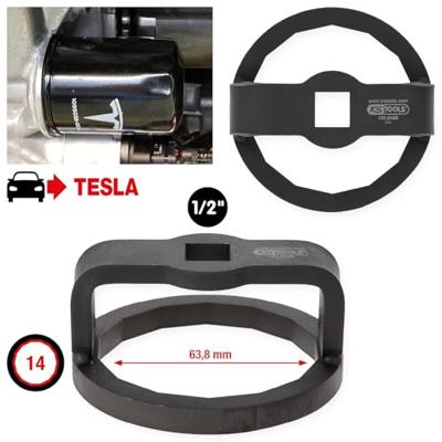KS Tools 150.9469 1/2 oliefiltersleutel voor Tesla, Ø 63,8 mm / 14 vlakken