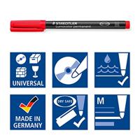 Staedtler Lumocoler 317, OHP-marker, permanent, 1,0 mm, etui van 8 stuks in geassorteerde kleuren - thumbnail