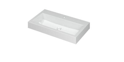 INK Wastafel Momento Polystone met 1 kraangat 80 cm x 45 cm x 9 cm Glans wit 3421016