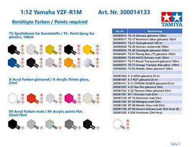 Tamiya 300014133 Yamaha YZF-R1M Motorfiets (bouwpakket) 1:12 Tamiya 300014133 Yamaha YZF-R1M Motorfiets (bouwpakket) 1:12