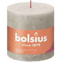 Bolsius kaars rustiek 10x10 cm sandy grijs - thumbnail