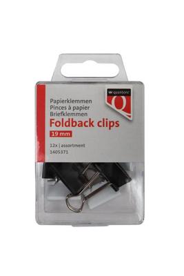 Foldback clips quantore 19mm assorti 12 stuks