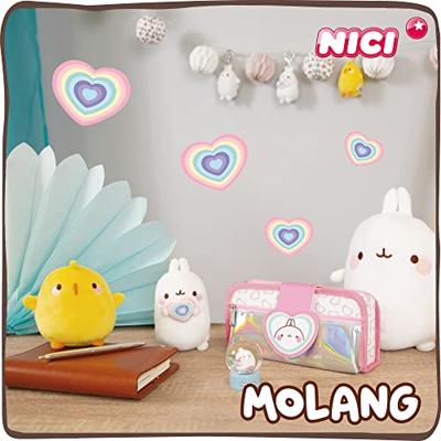 Nici pluchen knuffel molang regenboog met hart in geschenkdoos, 16cm - thumbnail