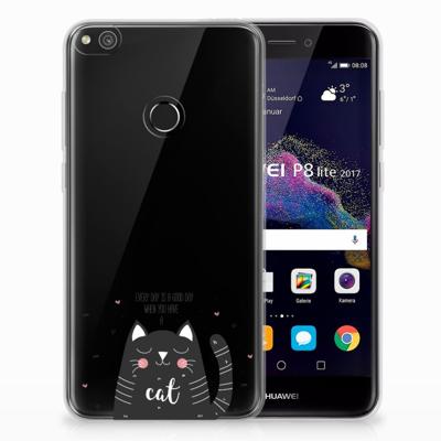 Huawei P8 Lite 2017 Telefoonhoesje met Naam Cat Good Day