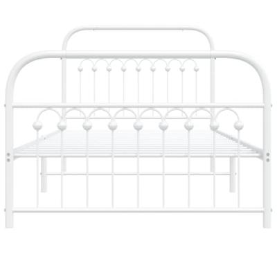 Bedframe met hoofd- en voeteneinde metaal wit 100x200 cm