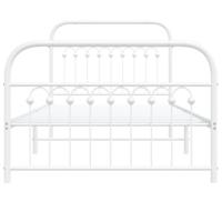 Bedframe met hoofd- en voeteneinde metaal wit 100x200 cm - thumbnail