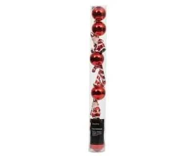 Decoris kerstbalmix plastic d4cm 10st kerstrood