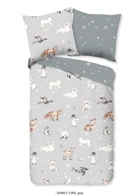 Good Morning Kinderdekbedovertrek "dieren in winterthema" - Grijs - (135x200 cm) - Katoen Flanel Good Morning Kinderdekbedovertrek "dieren in winterthema" - Grijs - (135x200 cm) - Katoen Flanel