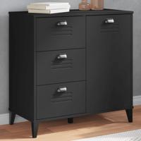 Dressoir VIKEN 80x40x80 cm bewerkt hout zwart - thumbnail