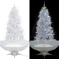 VidaXL Kerstboom sneeuwend met paraplubasis 190 cm wit - thumbnail
