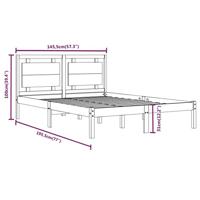 Bedframe massief hout wit 140x190 cm - thumbnail